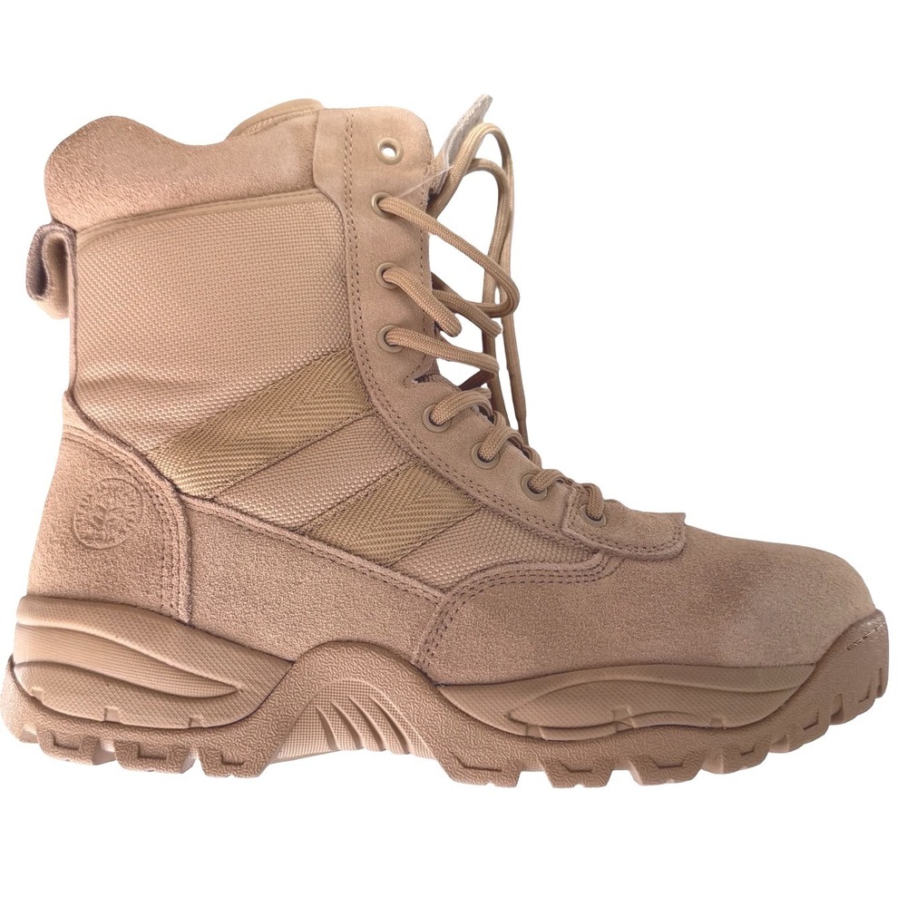 Jacata Mens Tactical Military Work Boots Sand Leather Side Zip Size 10